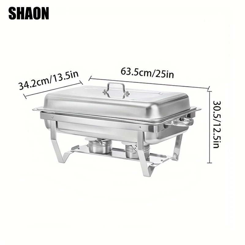 SHAON Stainless steel cutlery set with foldable frame and lid
