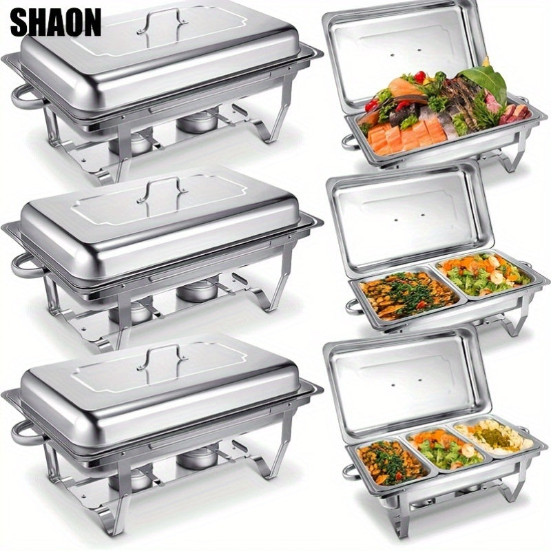 SHAON Stainless steel cutlery set with foldable frame and lid