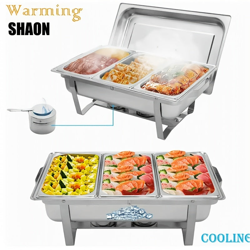 SHAON Stainless steel cutlery set with foldable frame and lid