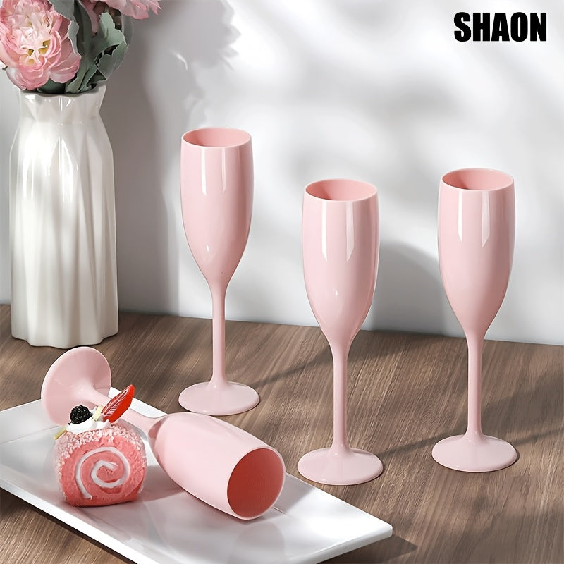 SHAON 4PCS Disposable Champagne Glasses