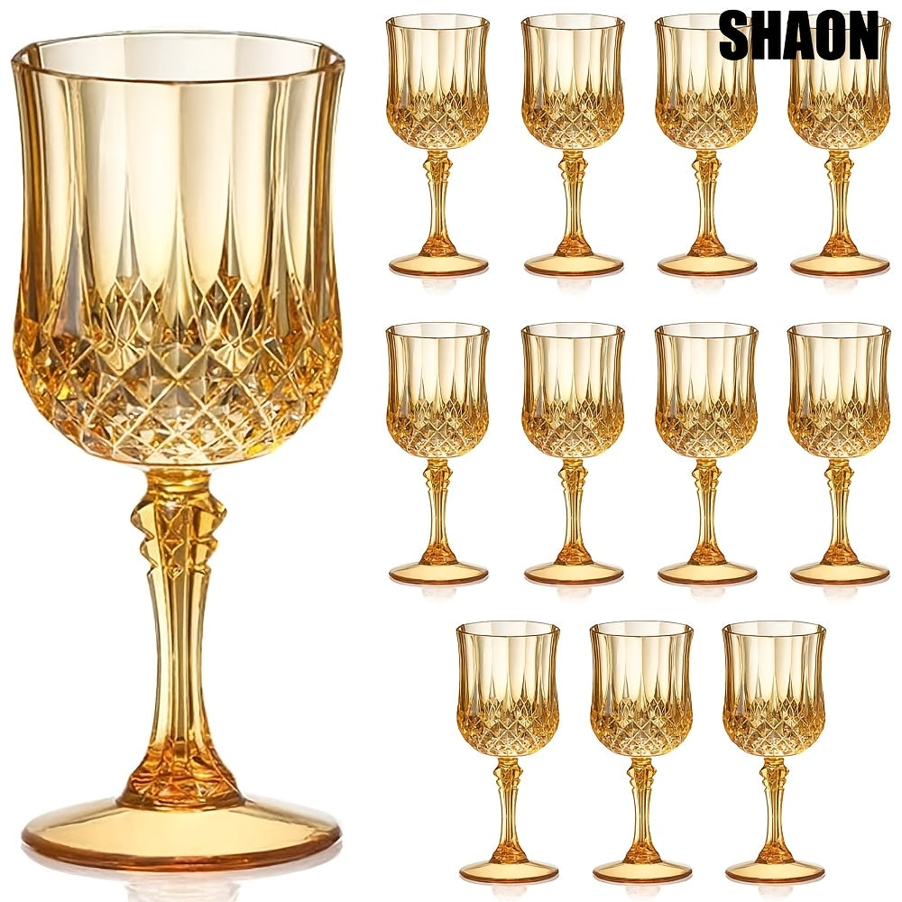 SHAON 12PCS Wine Glass Party Plastic Wine Glasses