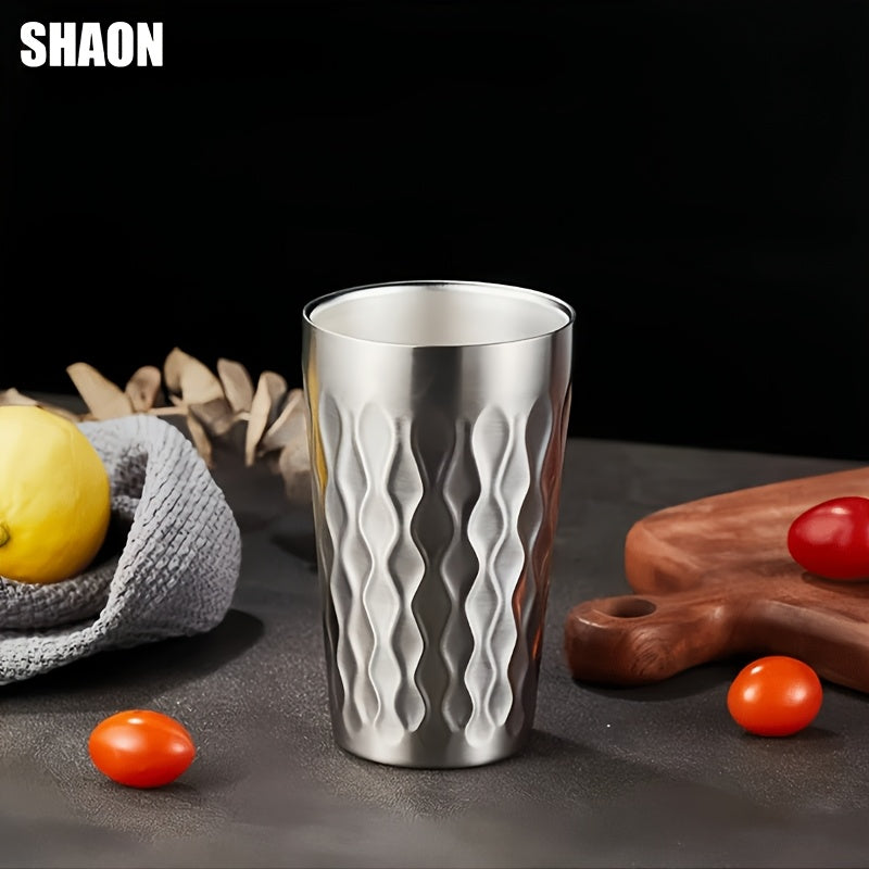 SHAON 2PCS Stainless steel double-layer insulated beer mug