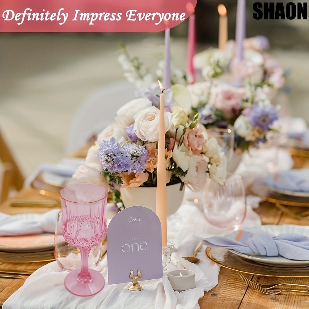SHAON 12PCS Champagne Glass Set - Elegant Pink Embossed Sculpture Glass