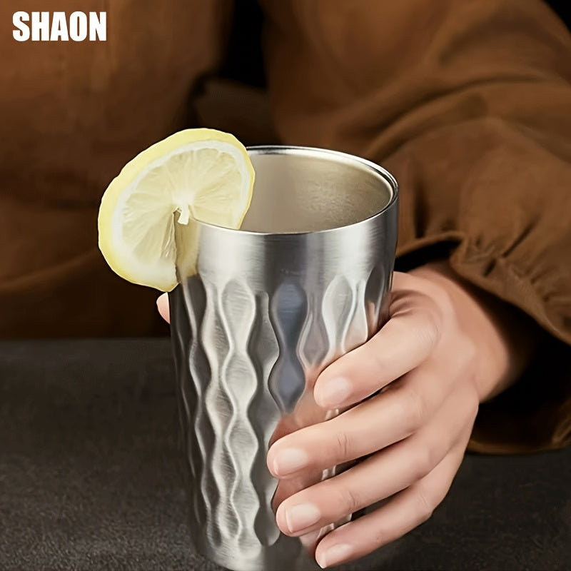 SHAON 2PCS Stainless steel double-layer insulated beer mug