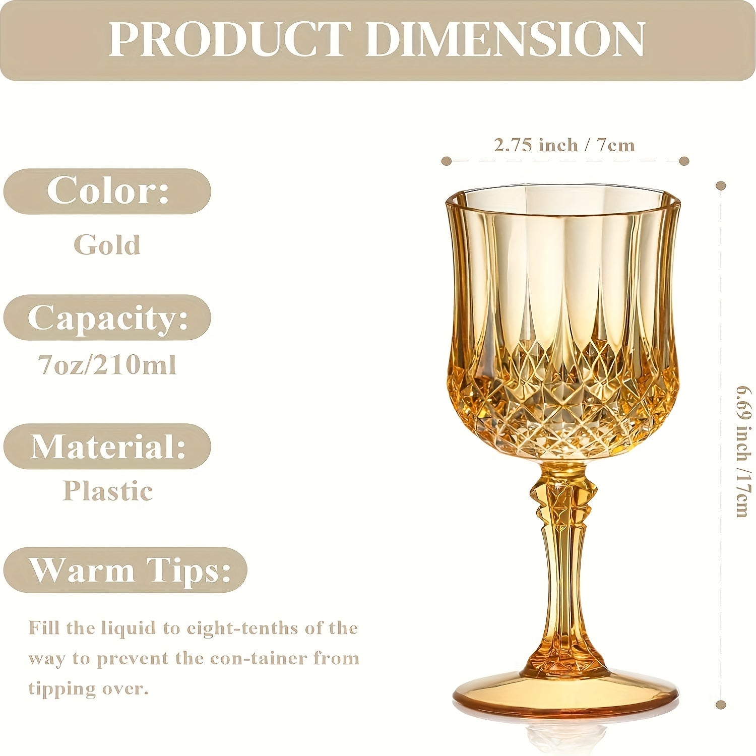 SHAON 12PCS Wine Glass Party Plastic Wine Glasses