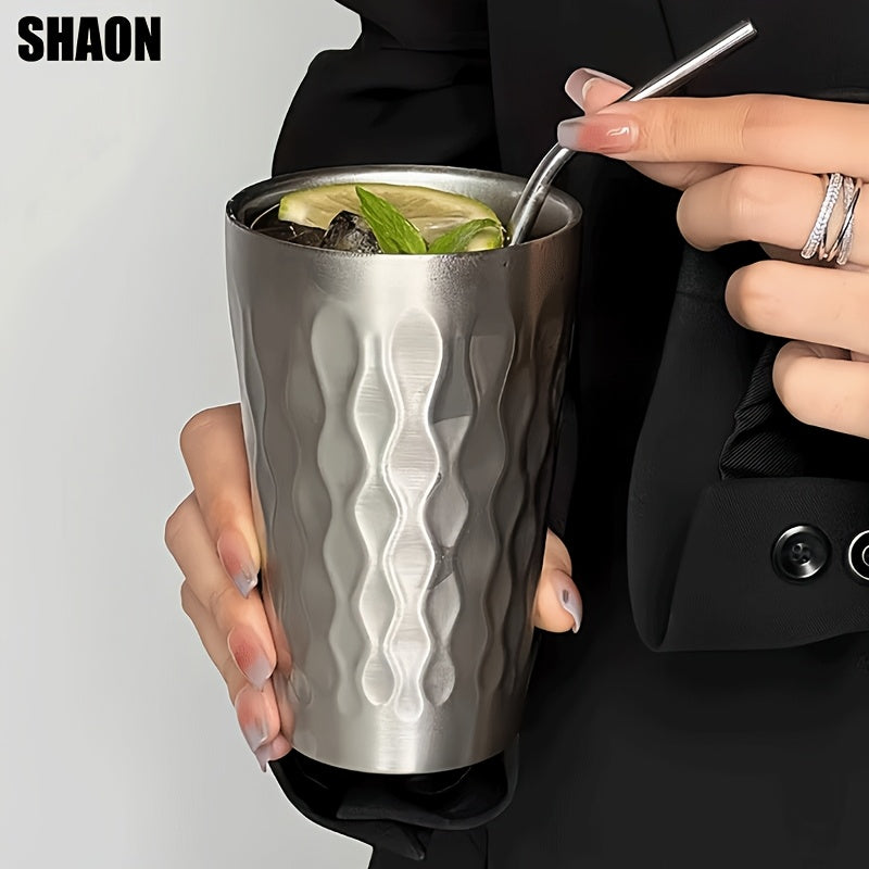 SHAON 2PCS Stainless steel double-layer insulated beer mug