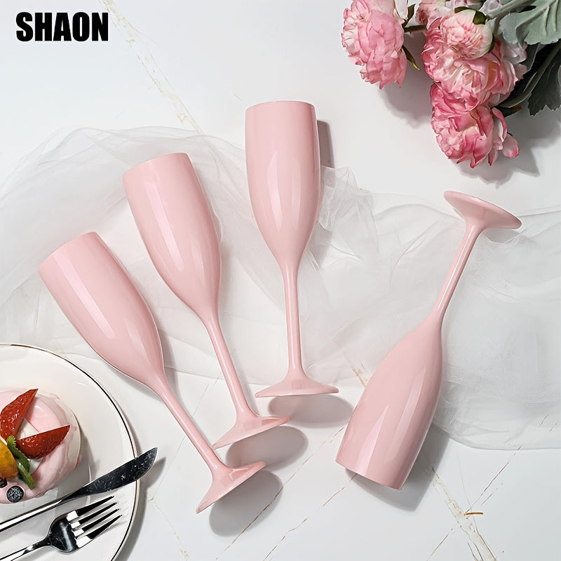 SHAON 4PCS Disposable Champagne Glasses