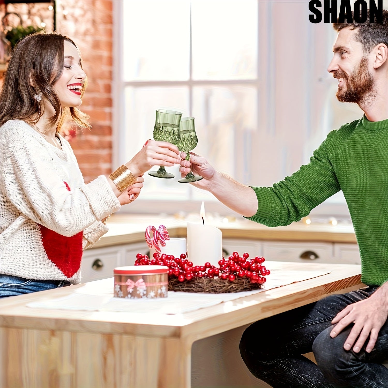 SHAON 12PCS Wine Glass Party Plastic Wine Glasses