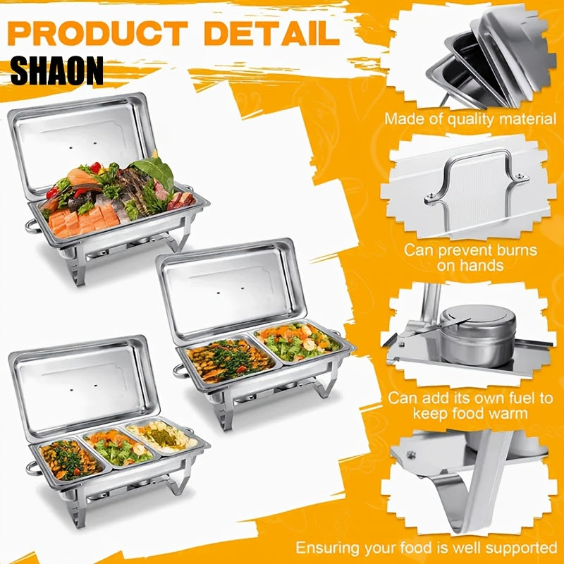 SHAON Stainless steel cutlery set with foldable frame and lid