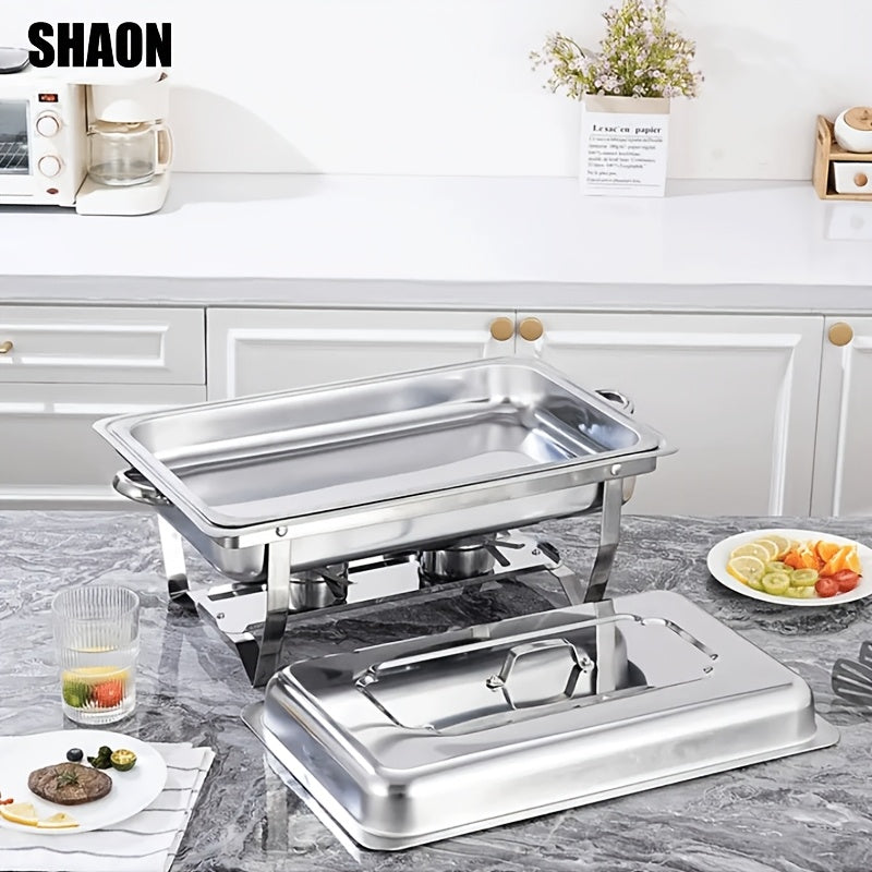 SHAON Stainless steel cutlery set with foldable frame and lid