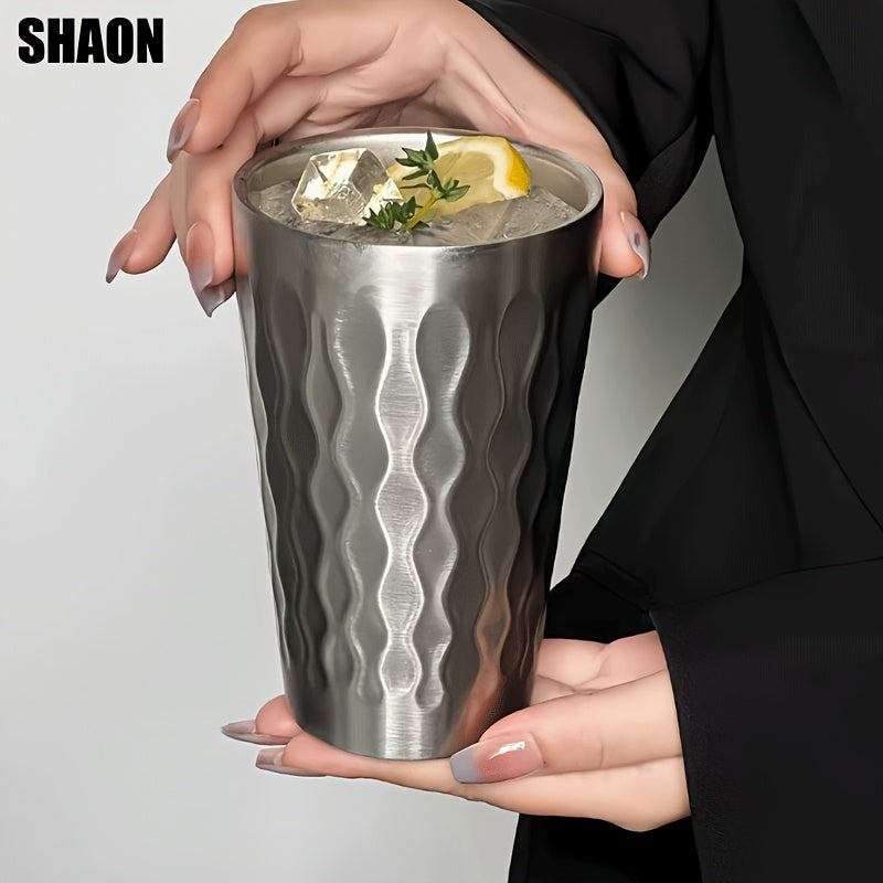 SHAON 2PCS Stainless steel double-layer insulated beer mug