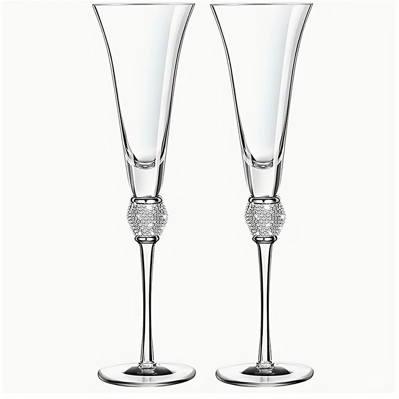 SHAON 2PCS Champagne glasses wine glasses with crystal
