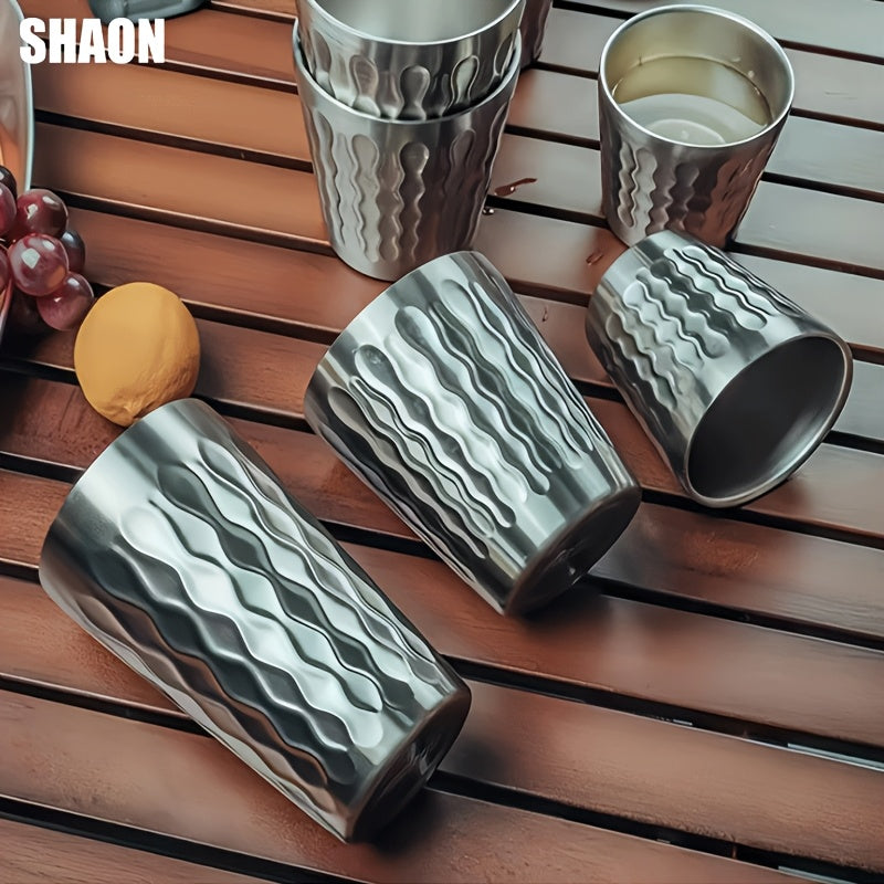 SHAON 2PCS Stainless steel double-layer insulated beer mug