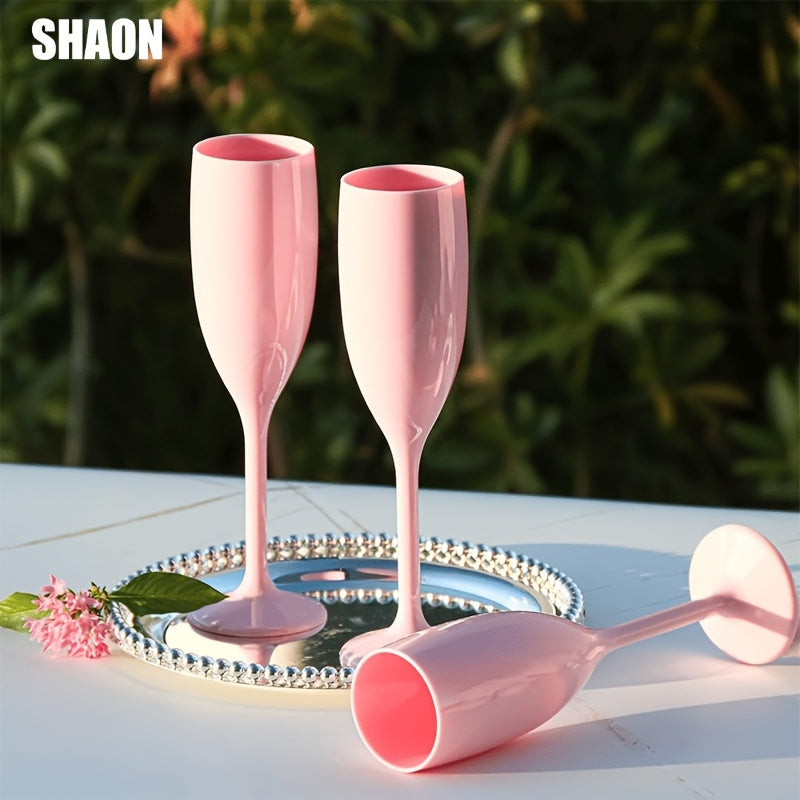 SHAON 4PCS Disposable Champagne Glasses
