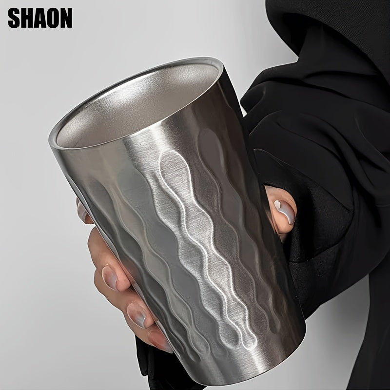 SHAON 2PCS Stainless steel double-layer insulated beer mug