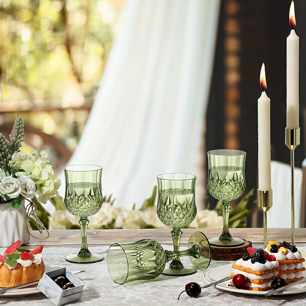 SHAON 12PCS Wine Glass Party Plastic Wine Glasses